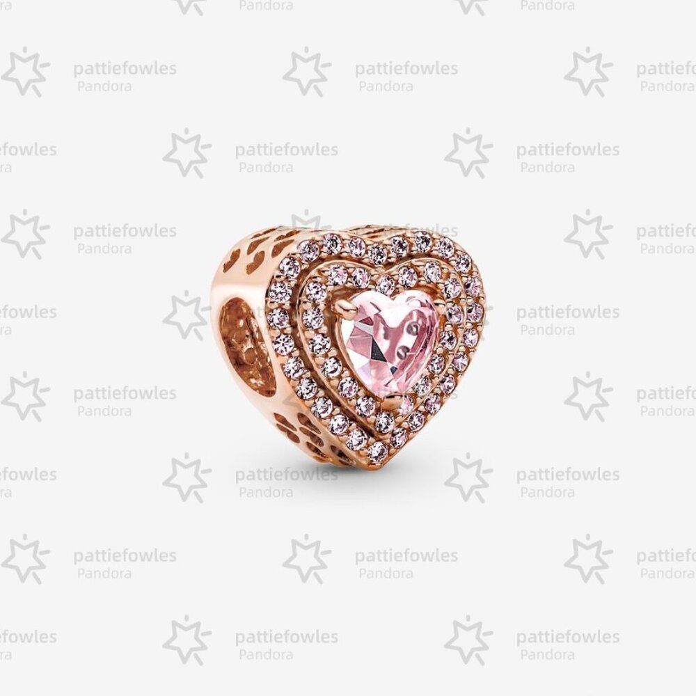 Pandora Sparkling Levelled Heart Charm|Pendant